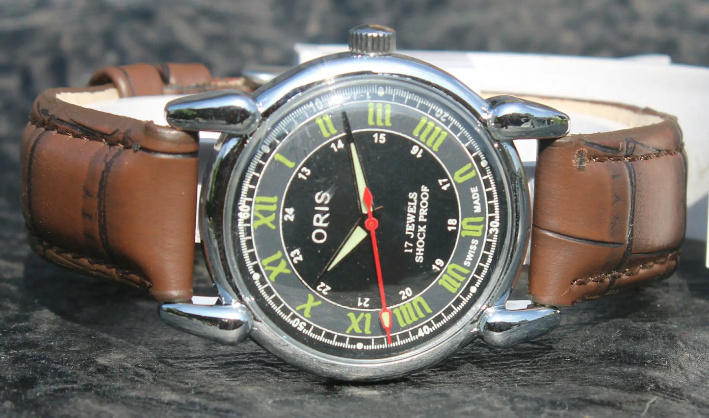 ORIS Mechanical Watch 17 Jewels FHF ST96 Hand Winding Swiss Made Movement - Genuine Vintage Watches