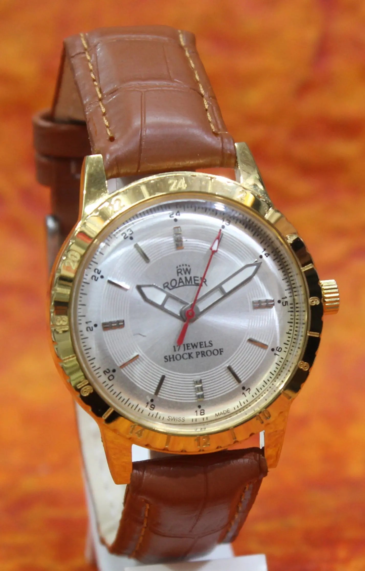 Gold Plated Watch Roamer 17 Jewels FHF ST96 Hand Wind Swiss Movement - Genuine Vintage Watches