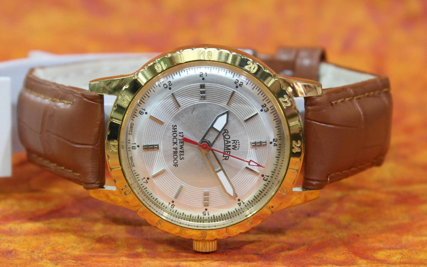 Gold Plated Watch Roamer 17 Jewels FHF ST96 Hand Wind Swiss Movement - Genuine Vintage Watches