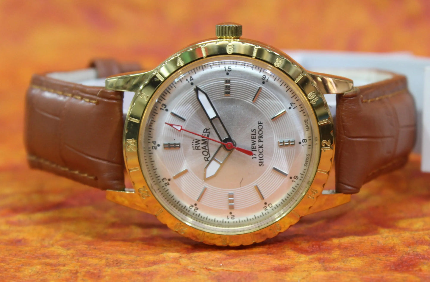 Gold Plated Watch Roamer 17 Jewels FHF ST96 Hand Wind Swiss Movement - Genuine Vintage Watches