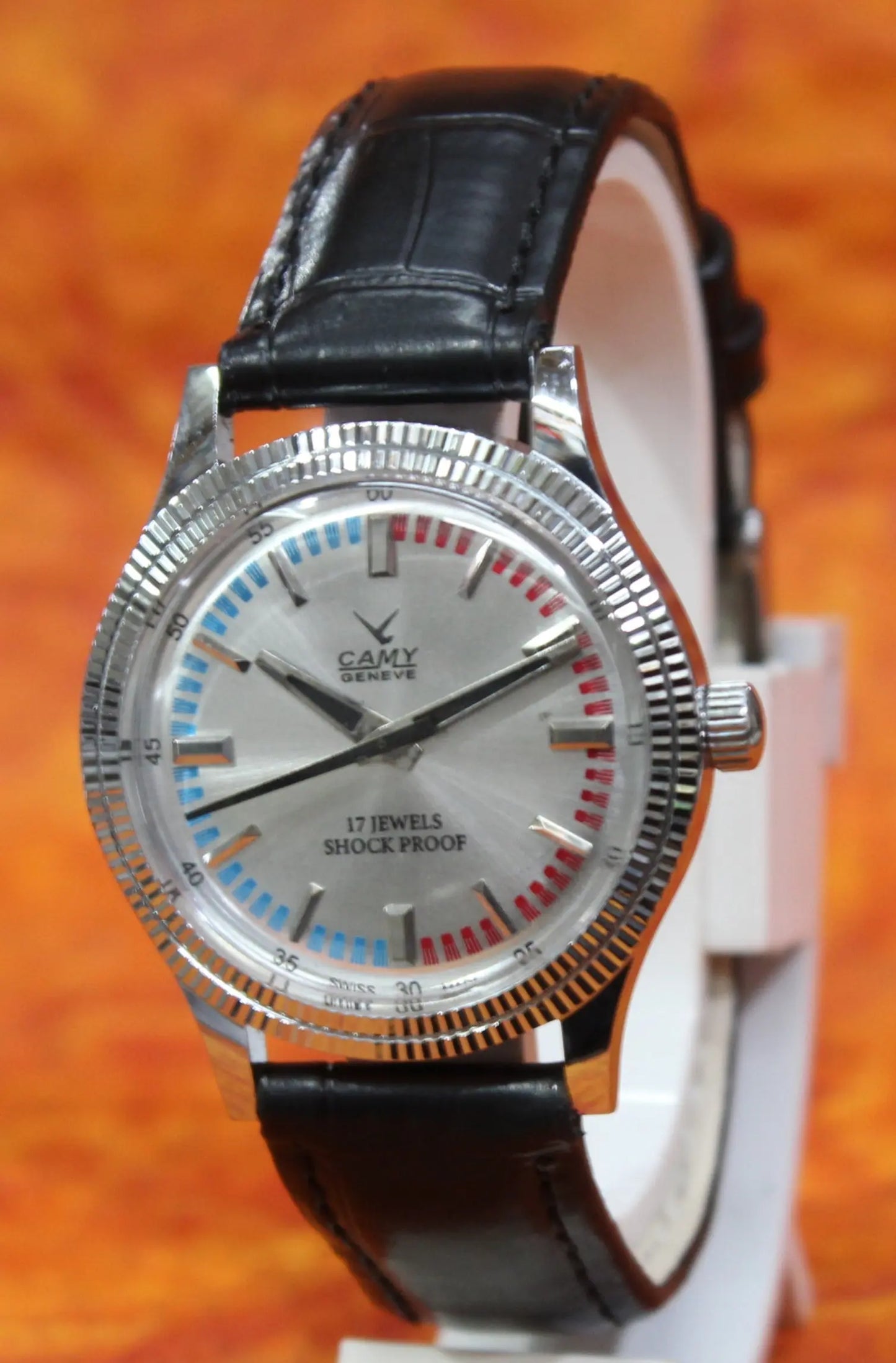 Camy Geneva Vintage 17 Jewels FHF ST96 Mechanical Hand Winding Swiss Made Silver Dial Wristwatch - Genuine Vintage Watches