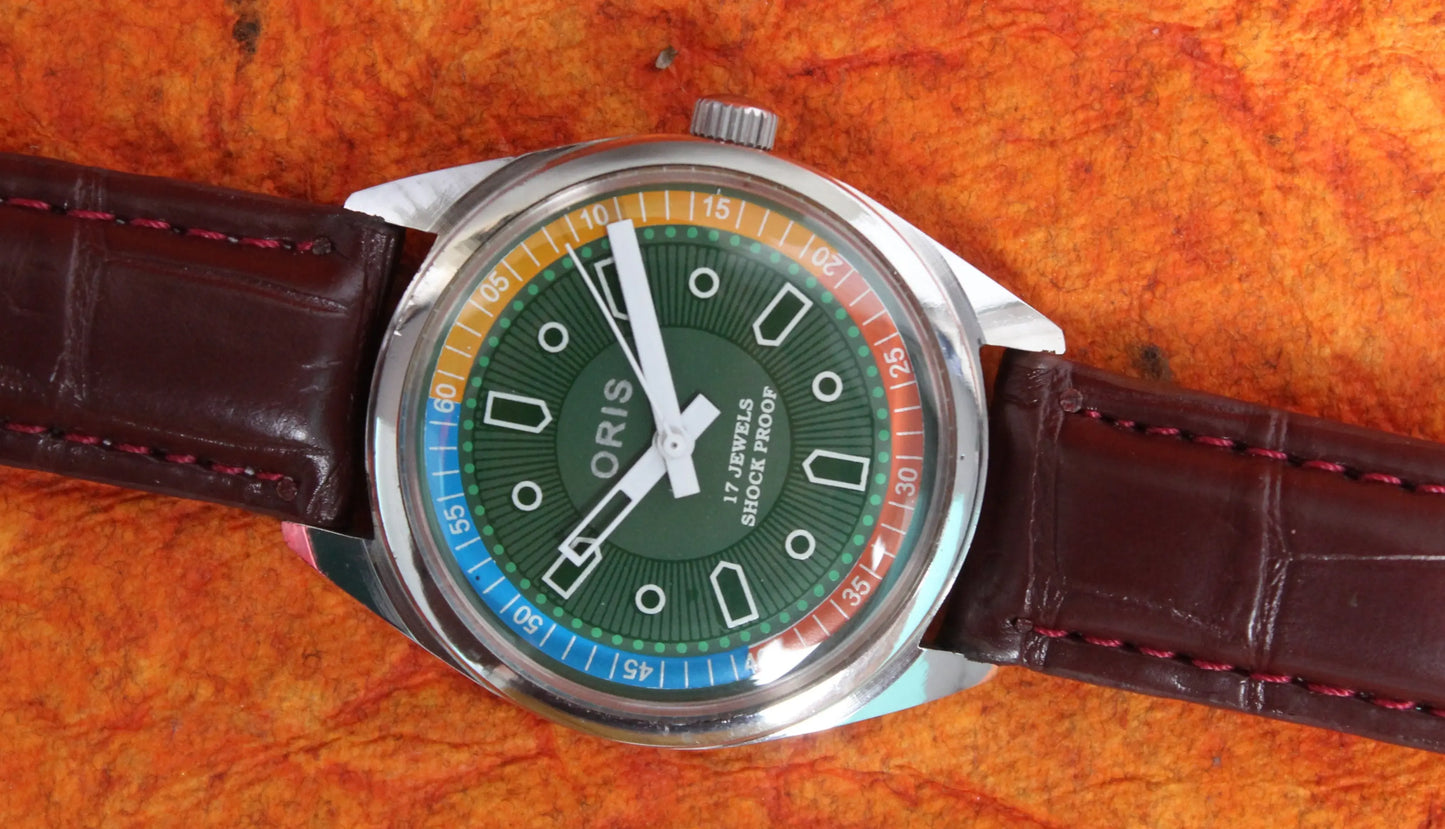 Oris Wristwatch 17 Jewels FHF ST96 Mechanical Hand Wind Swiss Made Movement - Genuine Vintage Watches