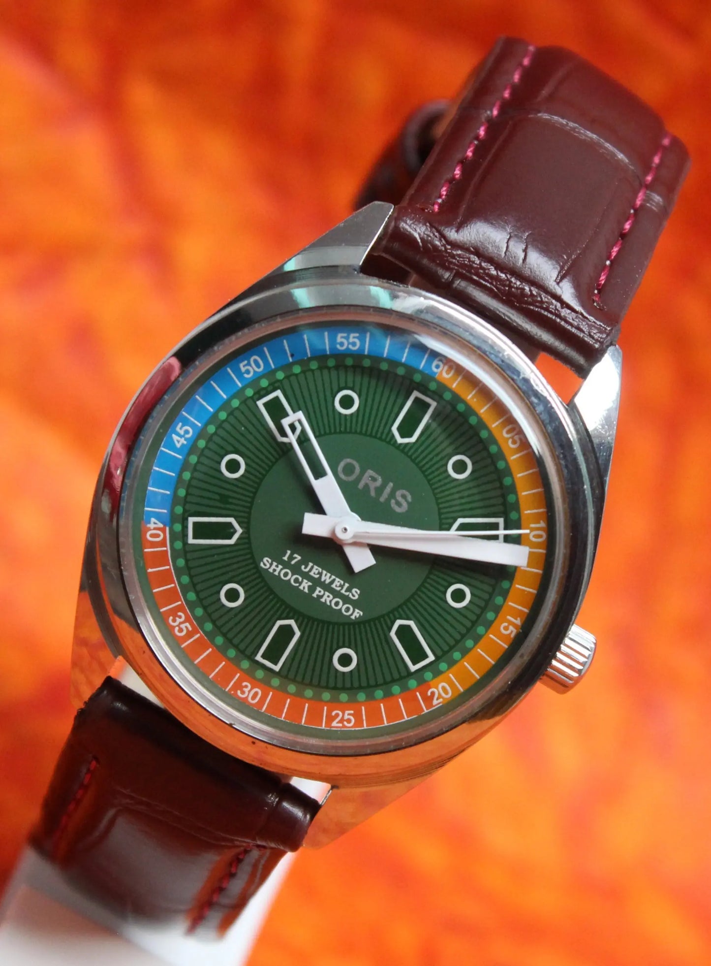 Oris Wristwatch 17 Jewels FHF ST96 Mechanical Hand Wind Swiss Made Movement - Genuine Vintage Watches