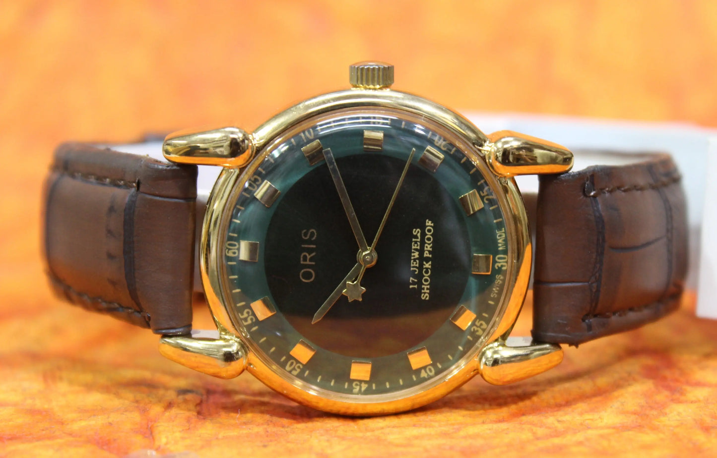 Antique Vintage ORIS 17 Jewels FHF ST9 Mechanical Hand Wind Swiss Made Men's Wristwatch - Genuine Vintage Watches