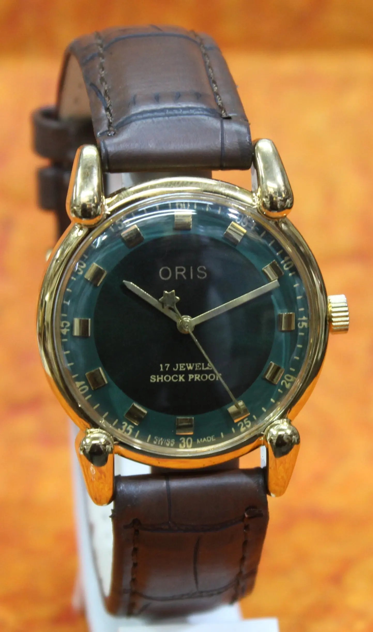 Antique Vintage ORIS 17 Jewels FHF ST9 Mechanical Hand Wind Swiss Made Men's Wristwatch - Genuine Vintage Watches