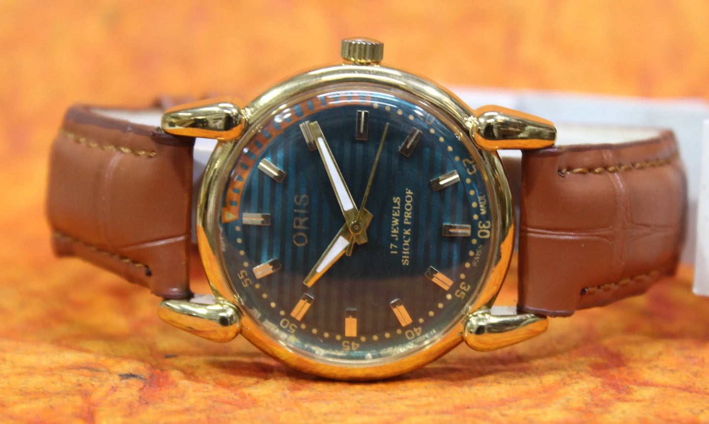 Men's Wristwatch Oris Vintage 17 Jewels FHF ST96 Mechanical Swiss Made Hand Winding - Genuine Vintage Watches
