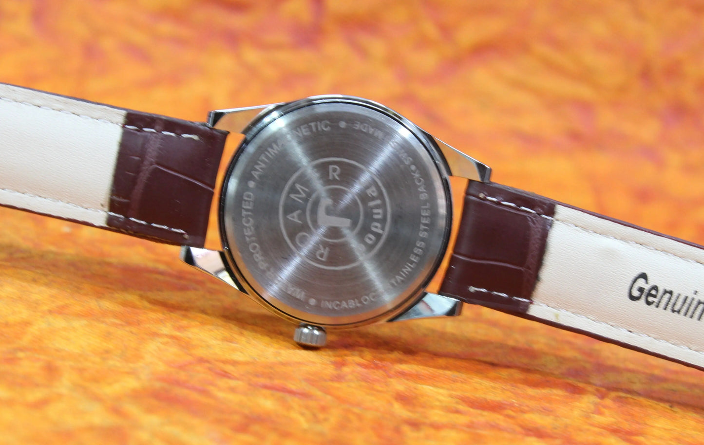 Red Dial Watch Roamer Vintage 17 Jewels FHF ST96 Mechanical Hand Winding Swiss Made - Genuine Vintage Watches