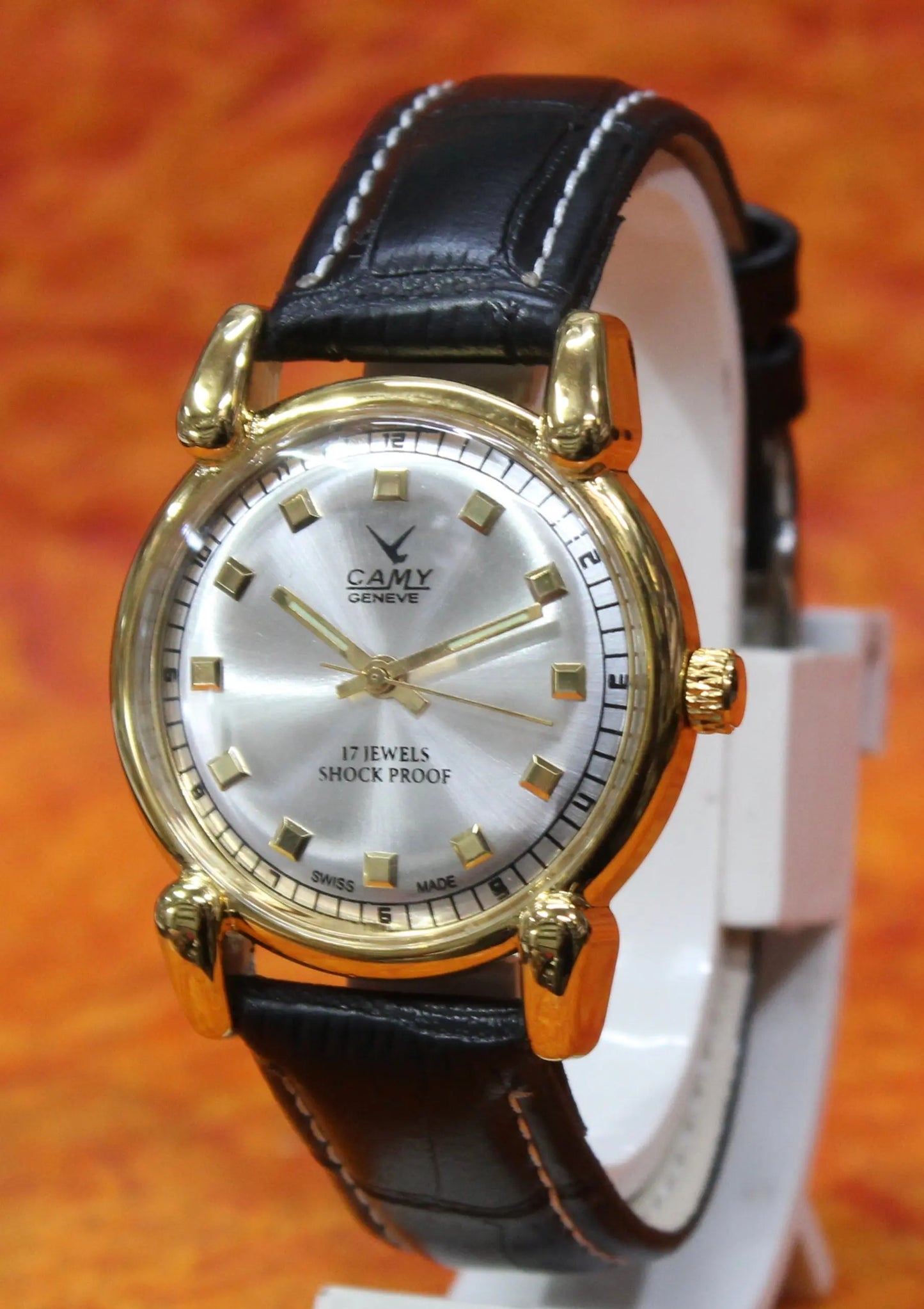 Camy Geneva Vintage 17 Jewels FHF ST96 Mechanical Hand Winding Swiss Made Silver Dial Wristwatch - Genuine Vintage Watches