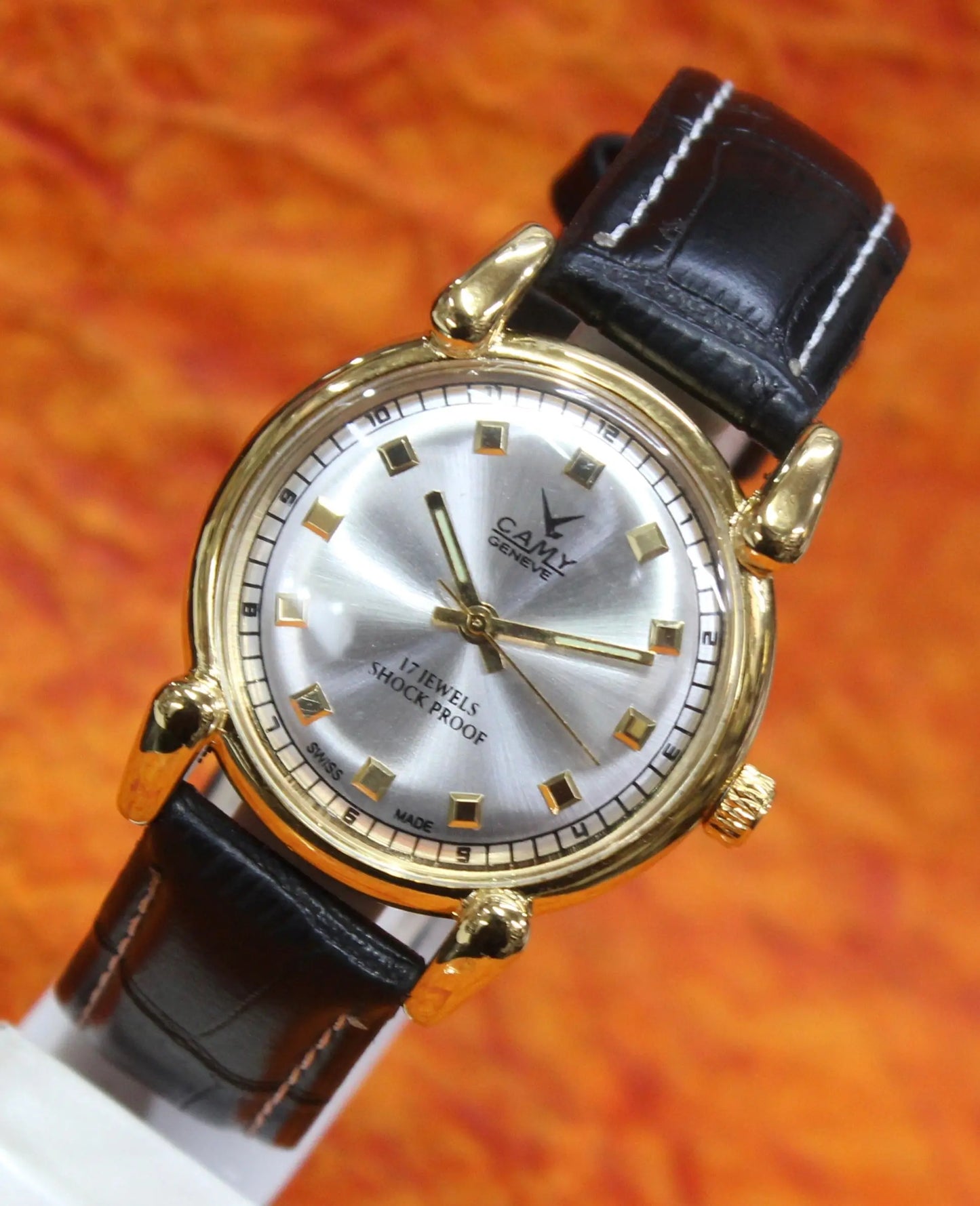 Camy Geneva Vintage 17 Jewels FHF ST96 Mechanical Hand Winding Swiss Made Silver Dial Wristwatch - Genuine Vintage Watches