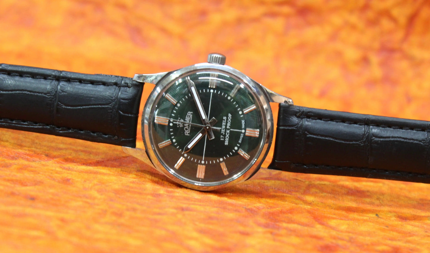Hand Winding Swiss Made Wristwatch Roamer 17 Jewels FHF ST96 Vintage Mechanical Movement - Genuine Vintage Watches