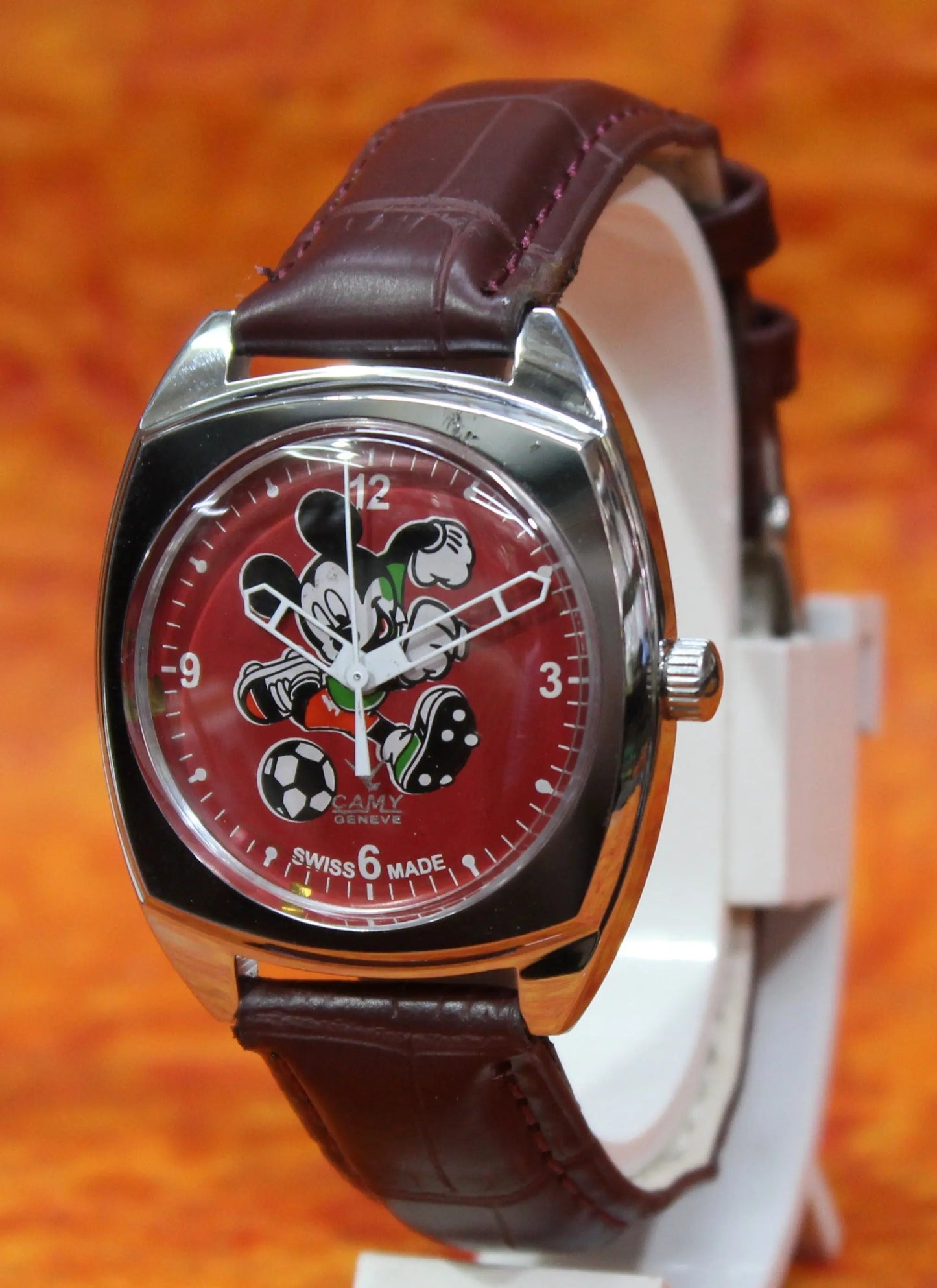 Camy Geneva Vintage 17 Jewels FHF ST96 Mechanical Hand Winding Swiss Made Red Dial Wristwatch - Genuine Vintage Watches