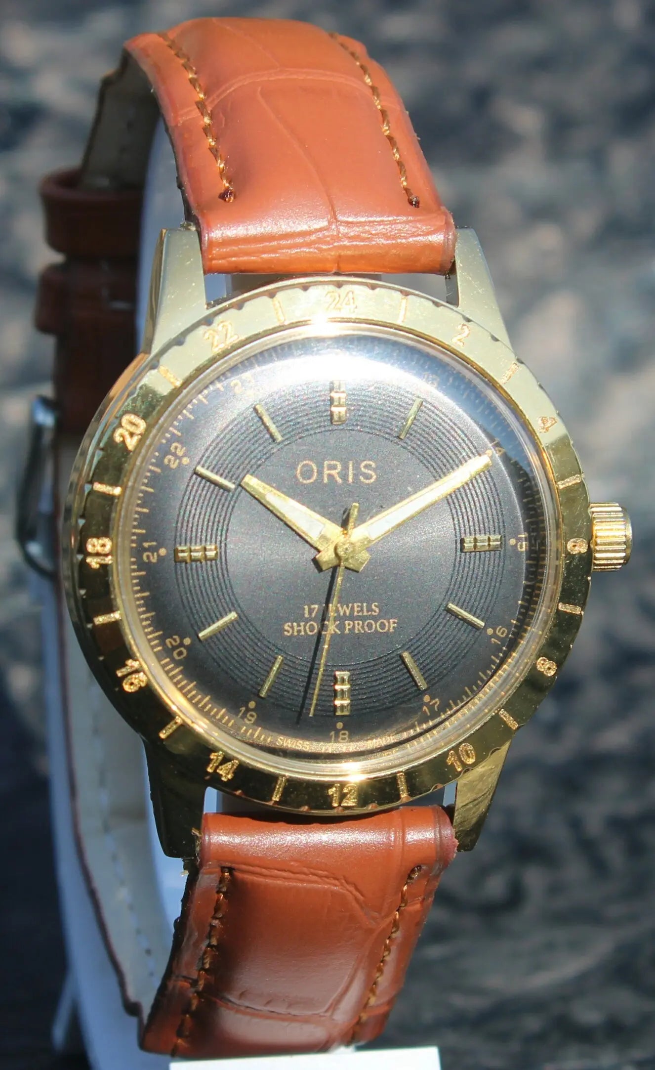 Antique Vintage ORIS 17 Jewels FHF ST9 Mechanical Hand Wind Swiss Made Men's Wristwatch - Genuine Vintage Watches