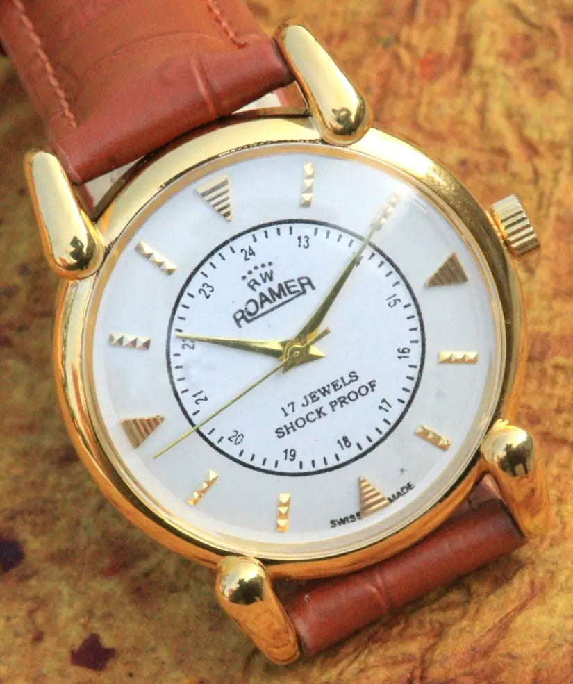 Roamer Vintage Mechanical 17 Jewels FHF ST96 Hand Winding Swiss Made Men's Wristwatch - Genuine Vintage Watches