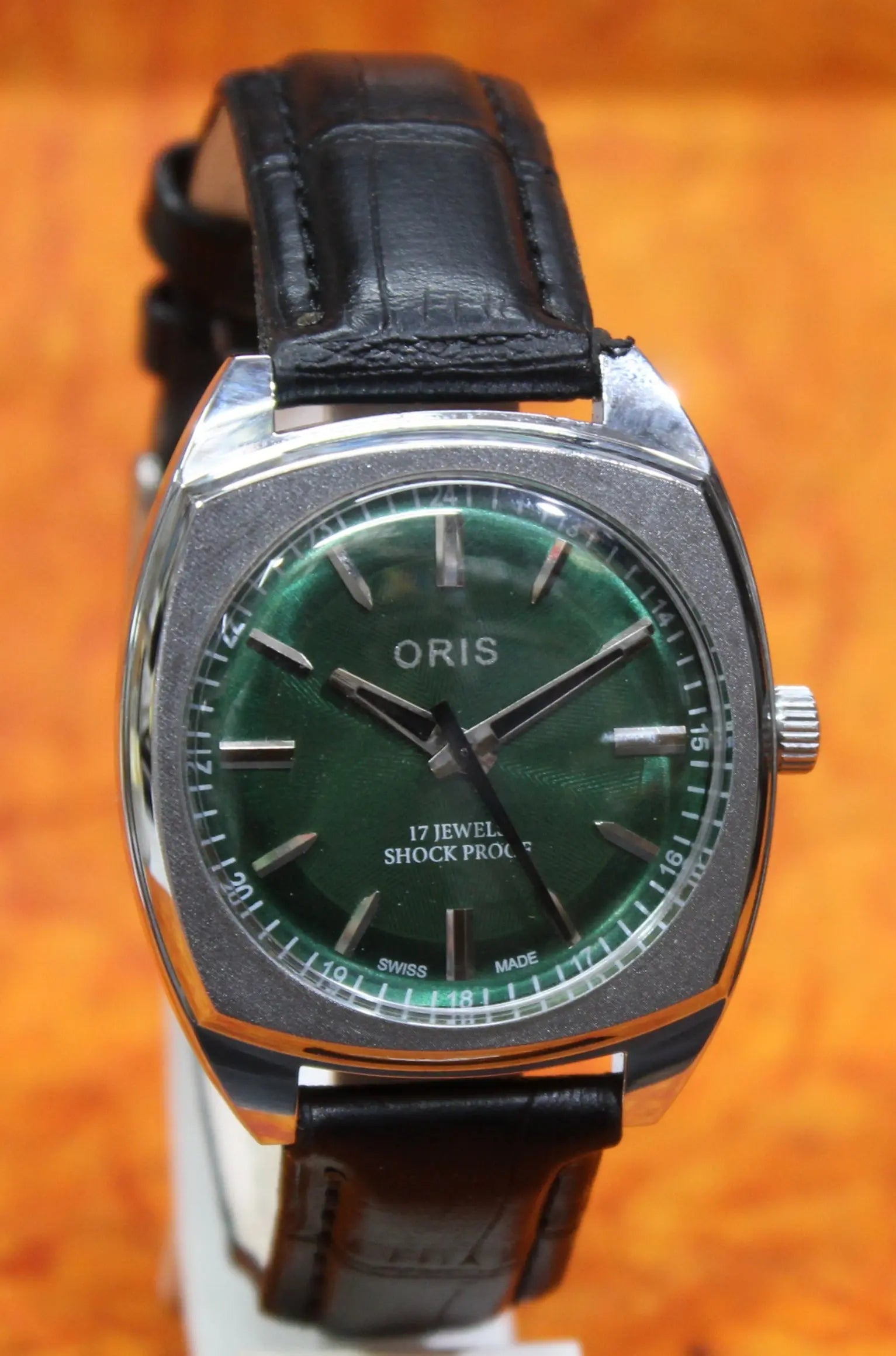 Antique Vintage ORIS 17 Jewels FHF ST9 Mechanical Hand Wind Swiss Made Men's Wristwatch - Genuine Vintage Watches