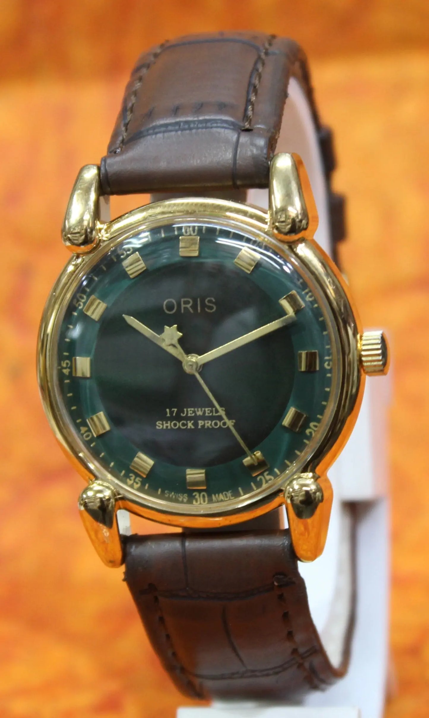 Antique Vintage ORIS 17 Jewels FHF ST9 Mechanical Hand Wind Swiss Made Men's Wristwatch - Genuine Vintage Watches