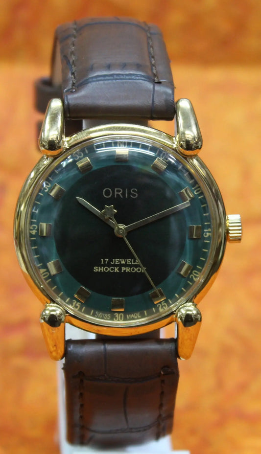 Antique Vintage ORIS 17 Jewels FHF ST9 Mechanical Hand Wind Swiss Made Men's Wristwatch - Genuine Vintage Watches