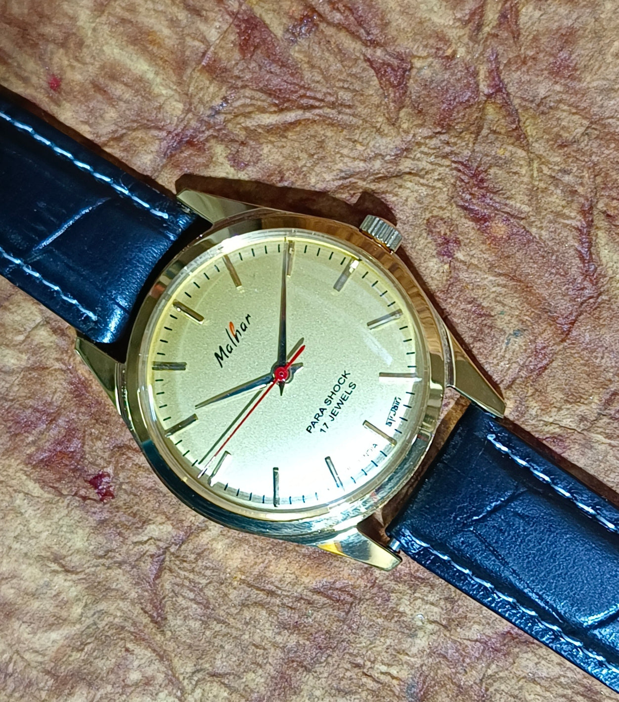HMT Malhar Hand Wind Mechanical See-Through Back Vintage Men's Wristwatch Geniune-Vintage-Watches