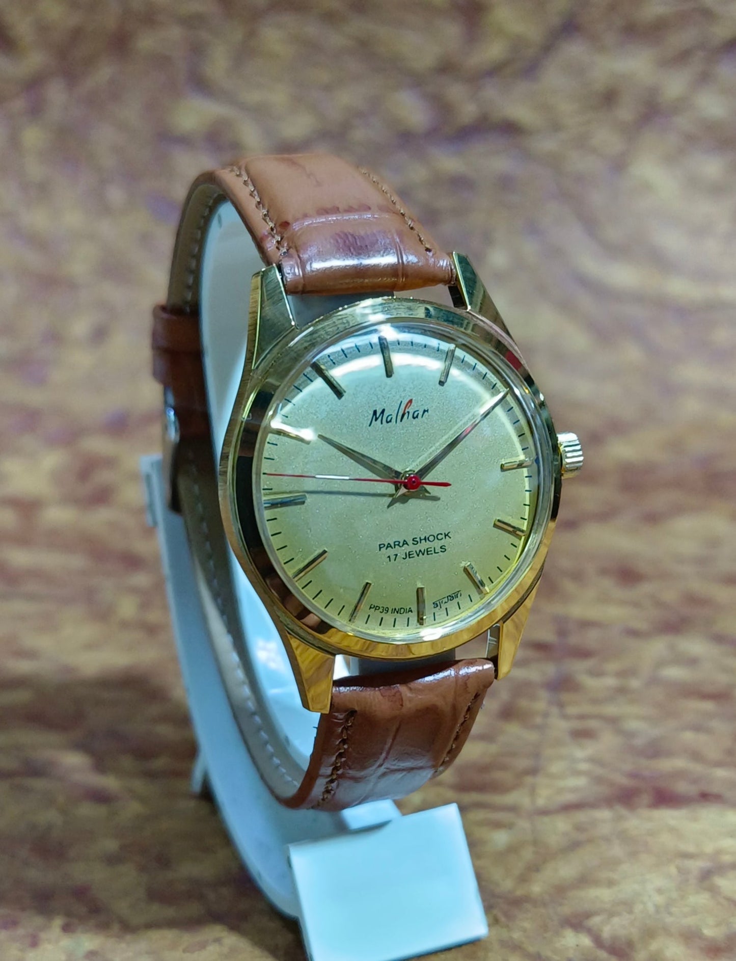 HMT Malhar Hand Wind Mechanical See-Through Back Vintage Men's Dress Wristwatch Geniune-Vintage-Watches