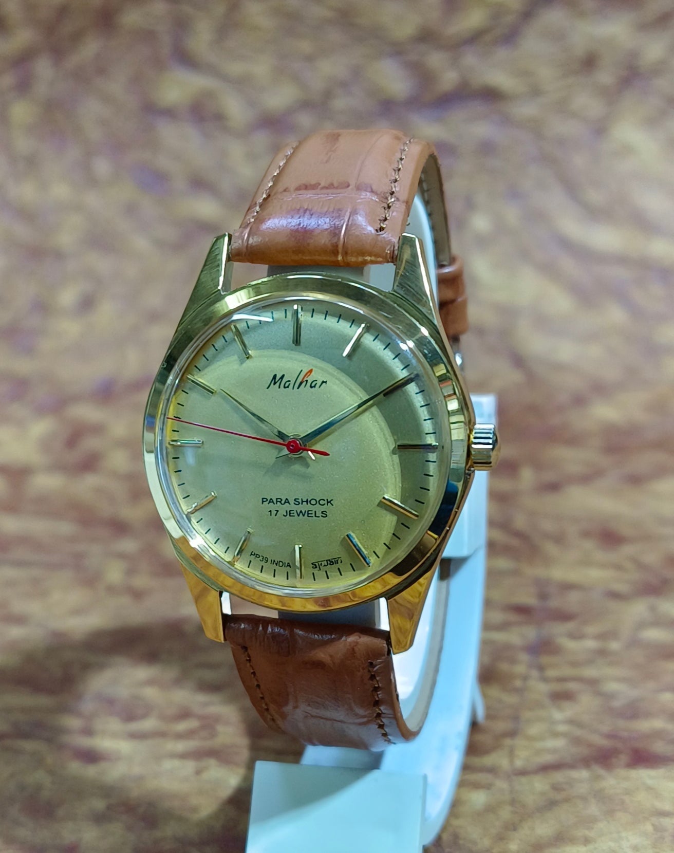 HMT Malhar Hand Wind Mechanical See-Through Back Vintage Men's Dress Wristwatch Geniune-Vintage-Watches