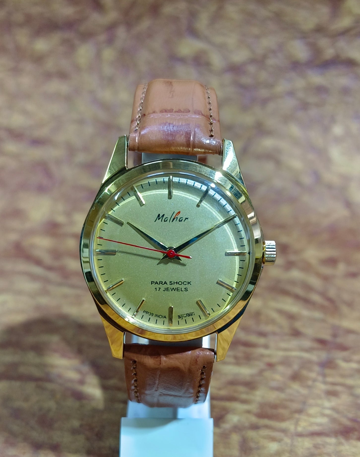 HMT Malhar Hand Wind Mechanical See-Through Back Vintage Men's Dress Wristwatch Geniune-Vintage-Watches