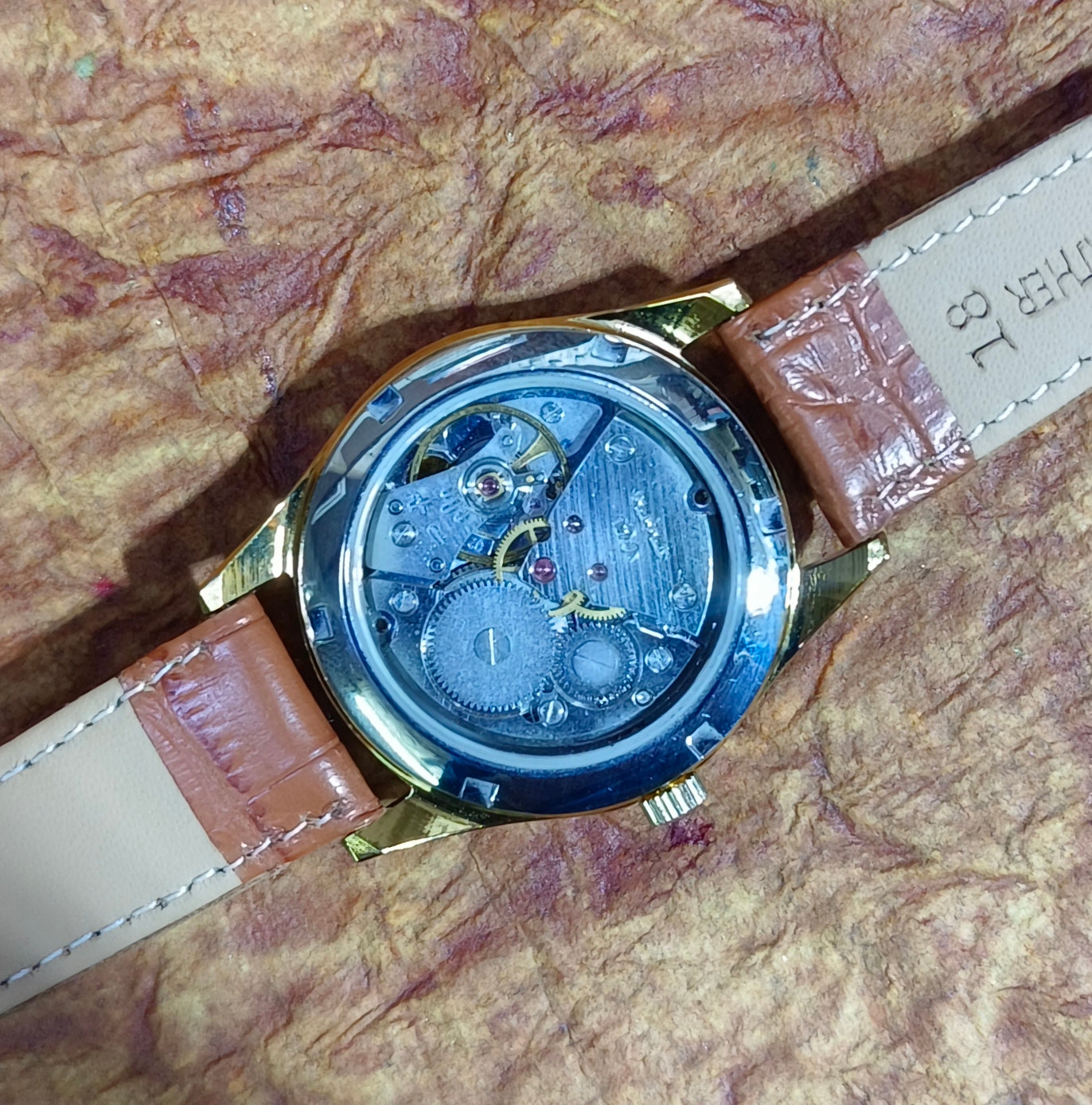 HMT Malhar Hand Wind Mechanical See-Through Back Vintage Men's Dress Wristwatch Geniune-Vintage-Watches
