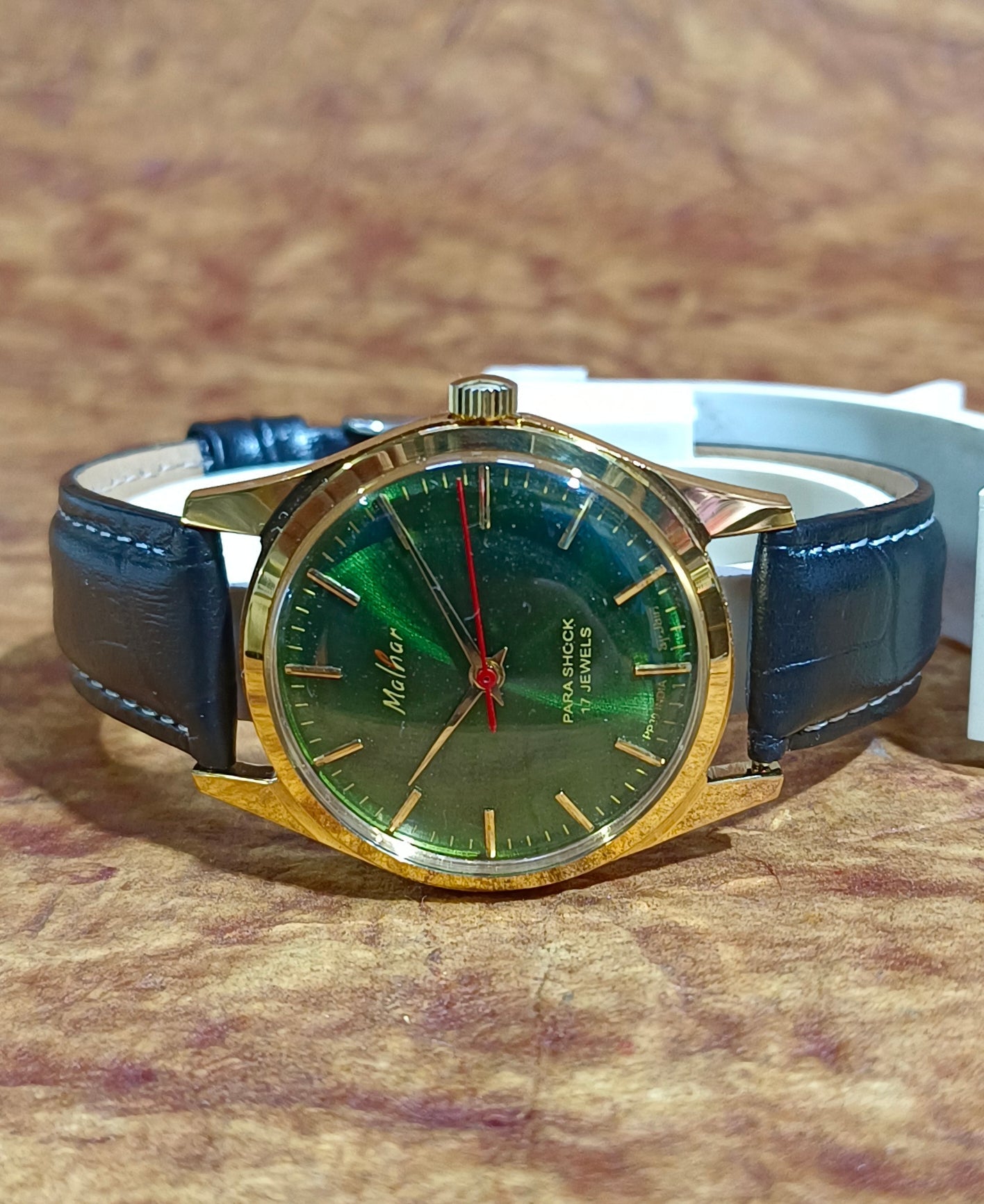 Vintage HMT Malhar Manual Wind Mechanical Watch Exhibition Case Back Men's Watch Geniune-Vintage-Watches