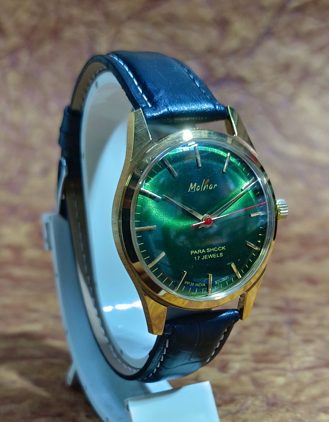 Vintage HMT Malhar Manual Wind Mechanical Watch Exhibition Case Back Men's Watch Geniune-Vintage-Watches