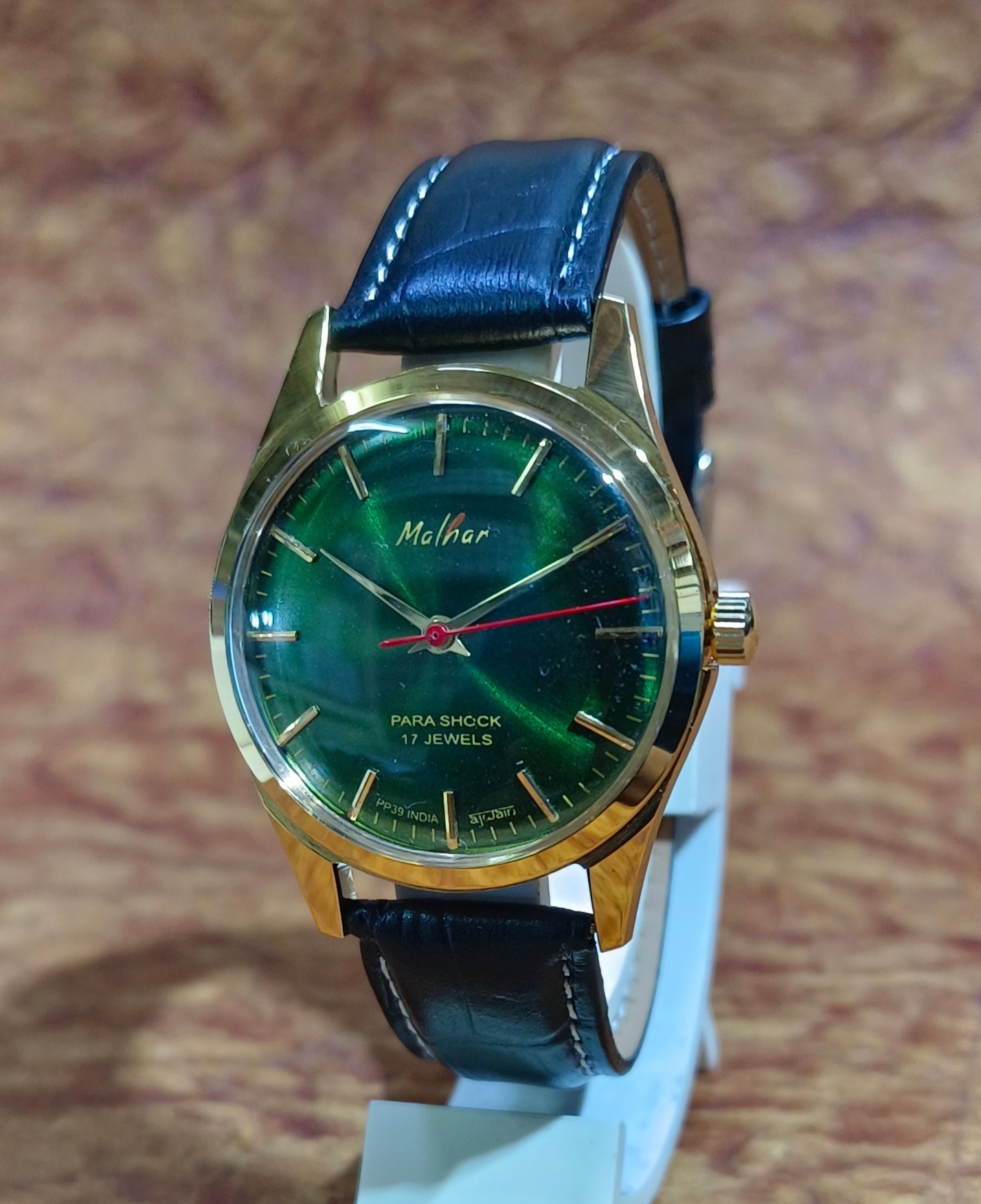 Vintage HMT Malhar Manual Wind Mechanical Watch Exhibition Case Back Men's Watch Geniune-Vintage-Watches