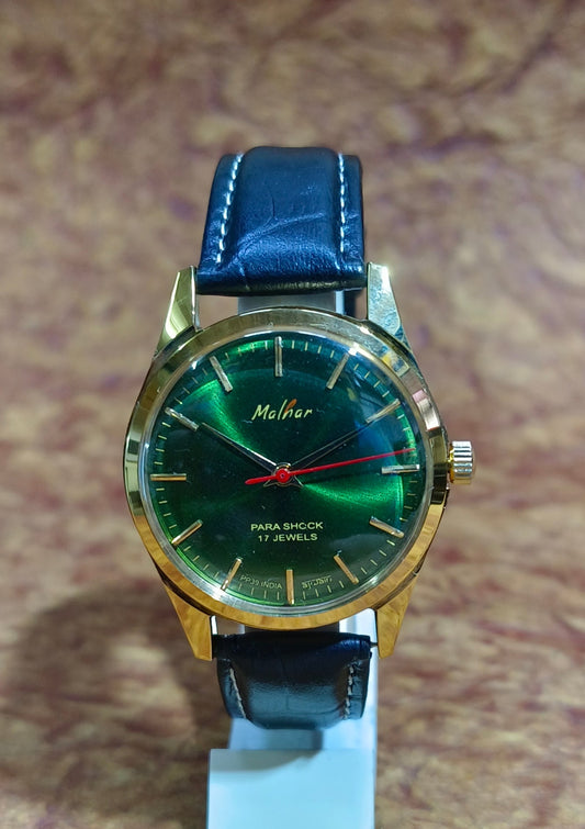 Vintage HMT Malhar Manual Wind Mechanical Watch Exhibition Case Back Men's Watch Geniune-Vintage-Watches