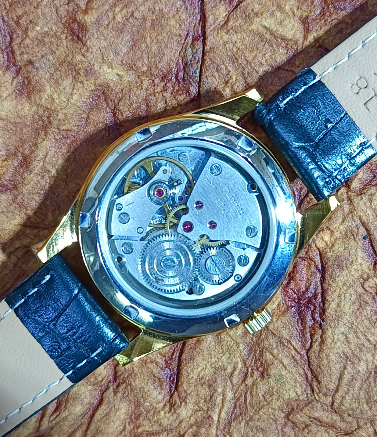 Vintage HMT Malhar Manual Wind Mechanical Watch Exhibition Case Back Men's Watch Geniune-Vintage-Watches