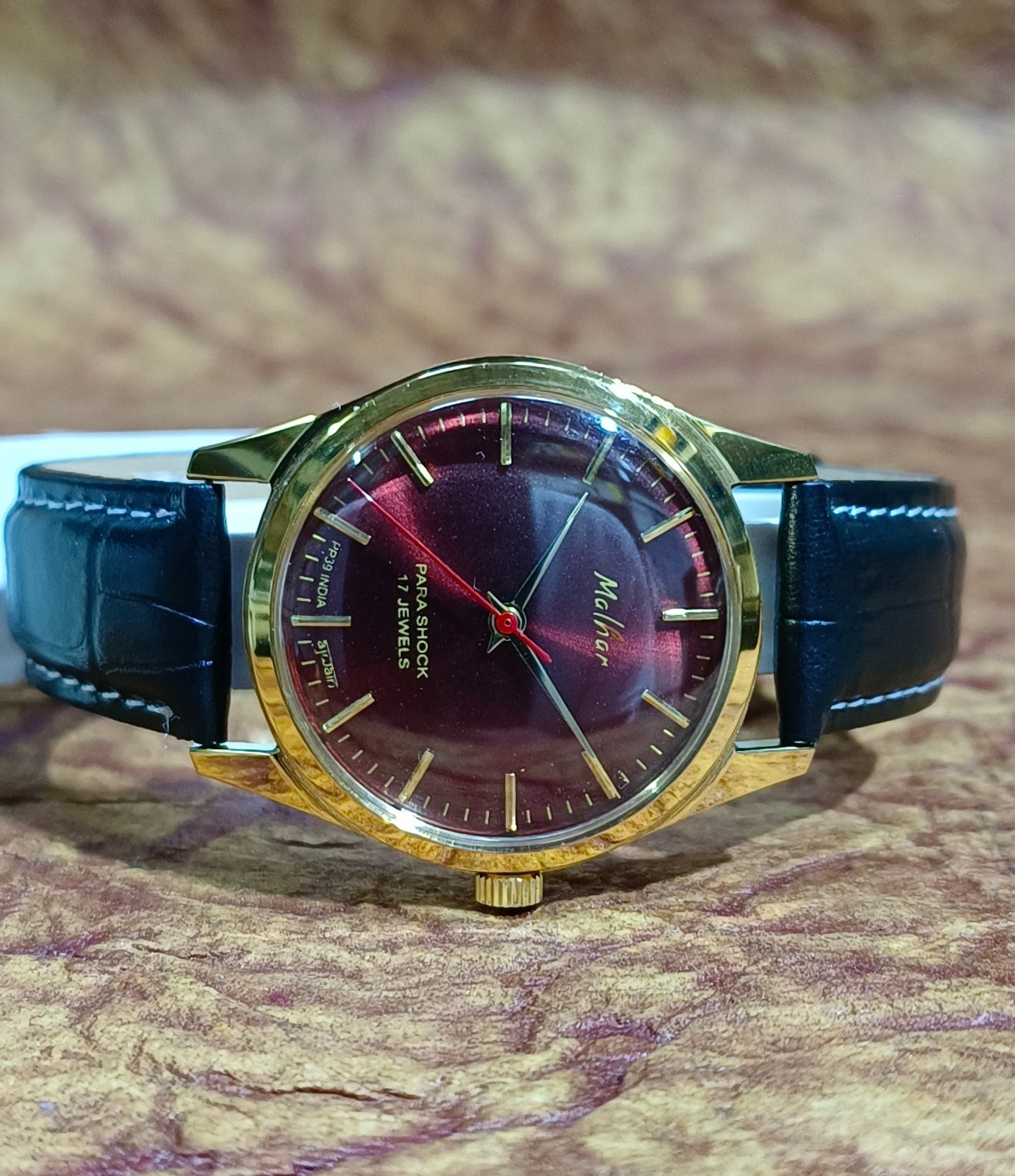HMT Malhar Mechanical Hand Winding Wristwatch See-Through Back Vintage Watch Geniune-Vintage-Watches