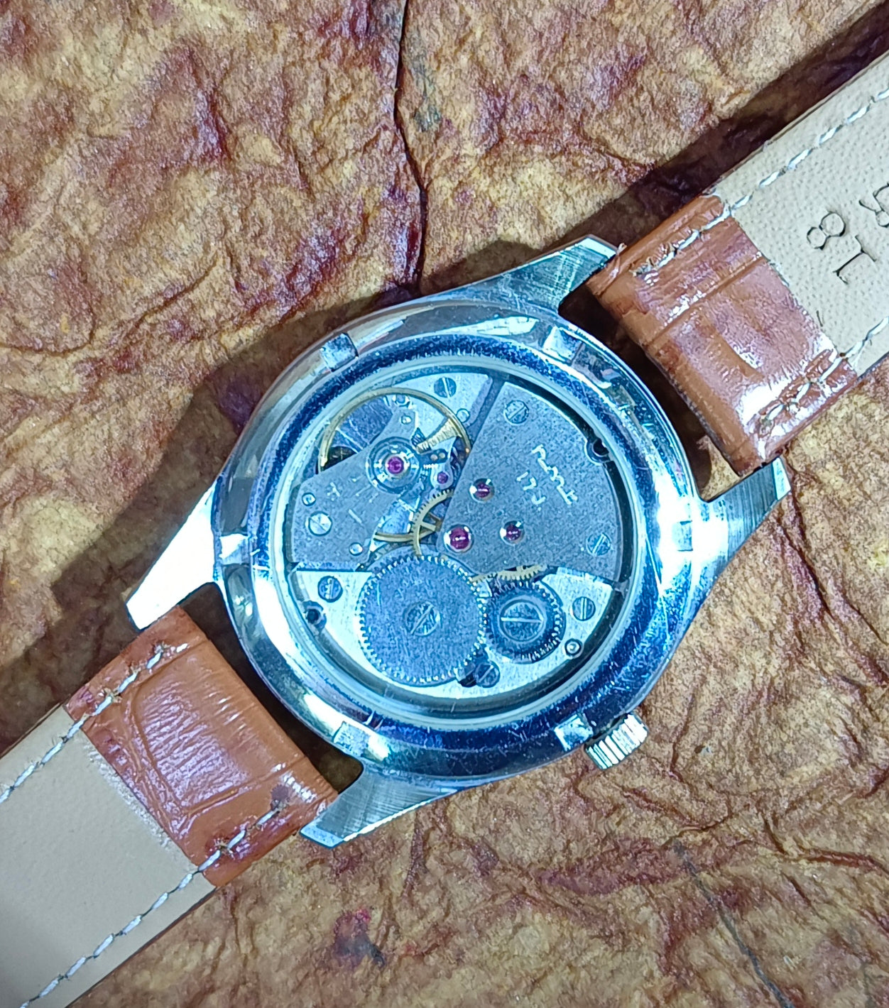 HMT Pilot Hand Wind Mechanical Stainless Steel See-Through Back Vintage Men's Watch Geniune-Vintage-Watches