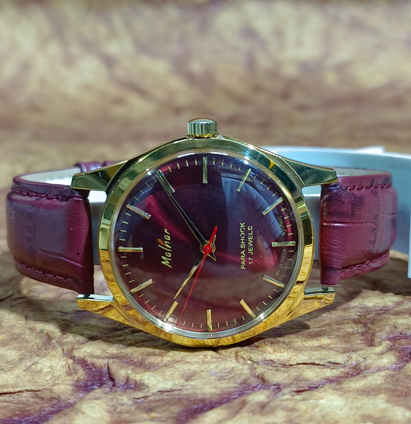 HMT Malhar Manual Wind Mechanical Men's Wristwatch Exhibition Back Vintage Geniune-Vintage-Watches