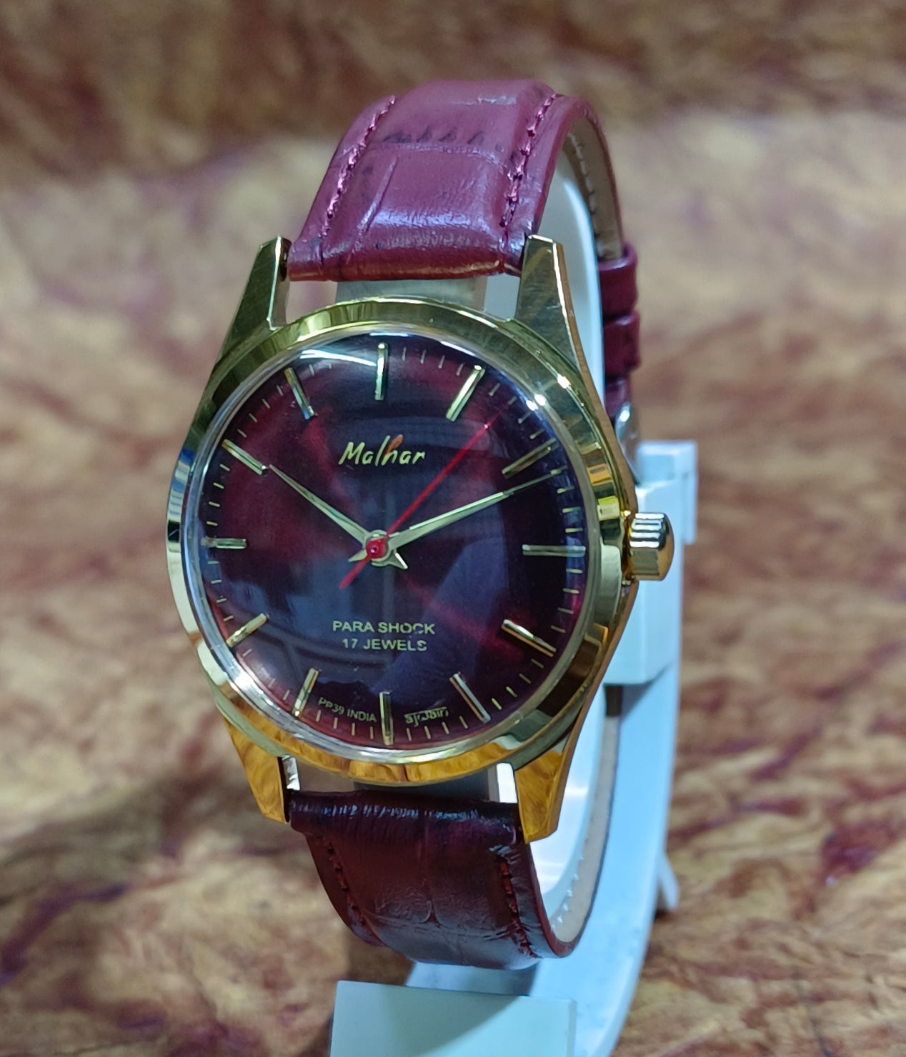HMT Malhar Manual Wind Mechanical Men's Wristwatch Exhibition Back Vintage Geniune-Vintage-Watches
