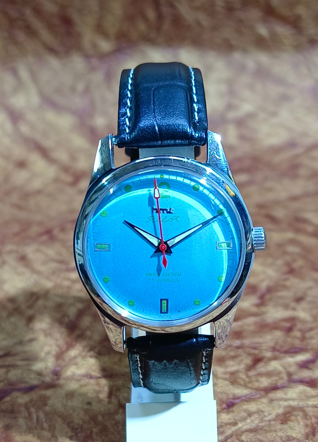 HMT Pilot Mechanical Hand Winding Watch Stainless Steel See-Through Case Back Geniune-Vintage-Watches