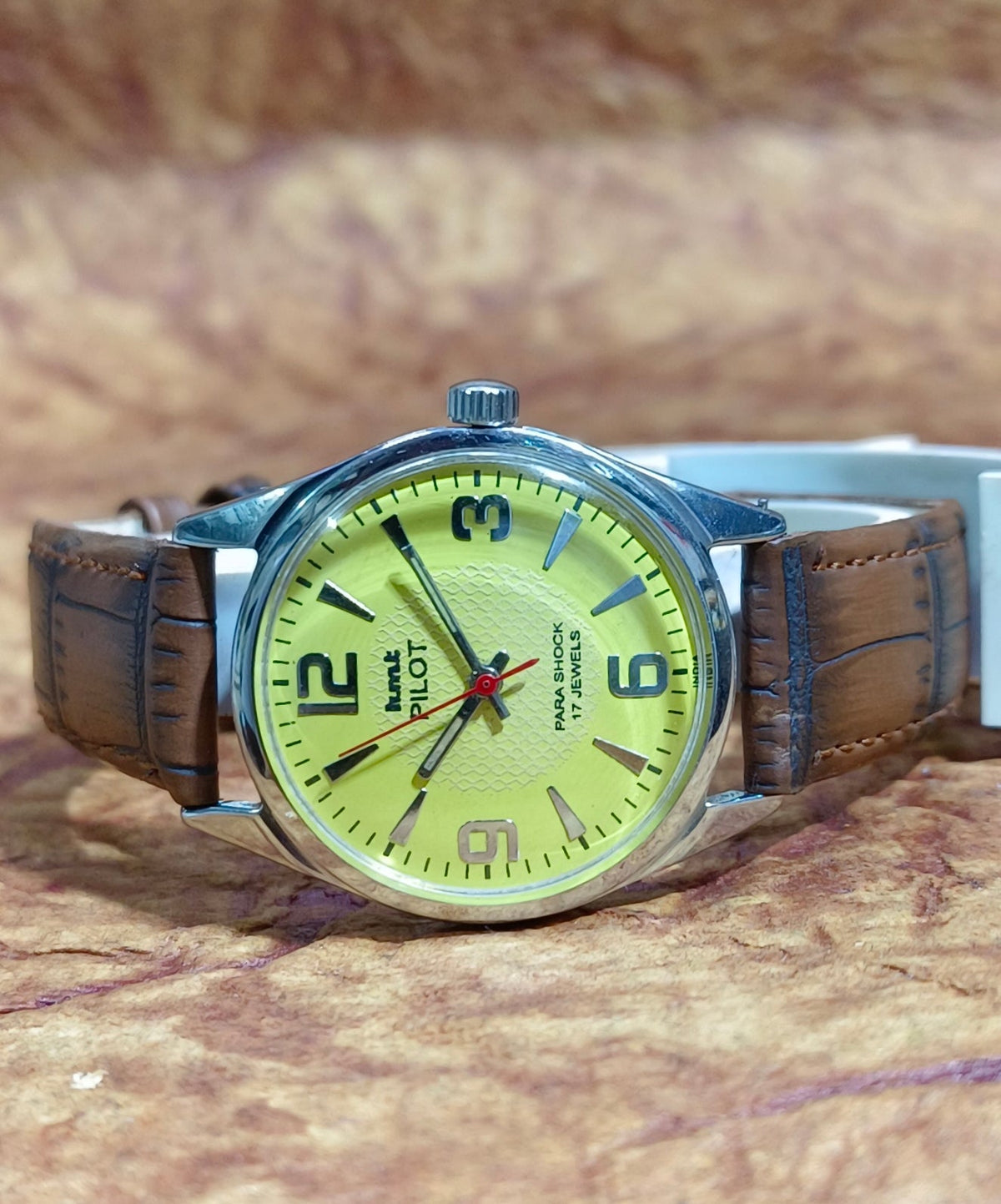 HMT Pilot Vintage Mechanical Hand Wind Watch Stainless Steel Men's Wristwatch Geniune-Vintage-Watches