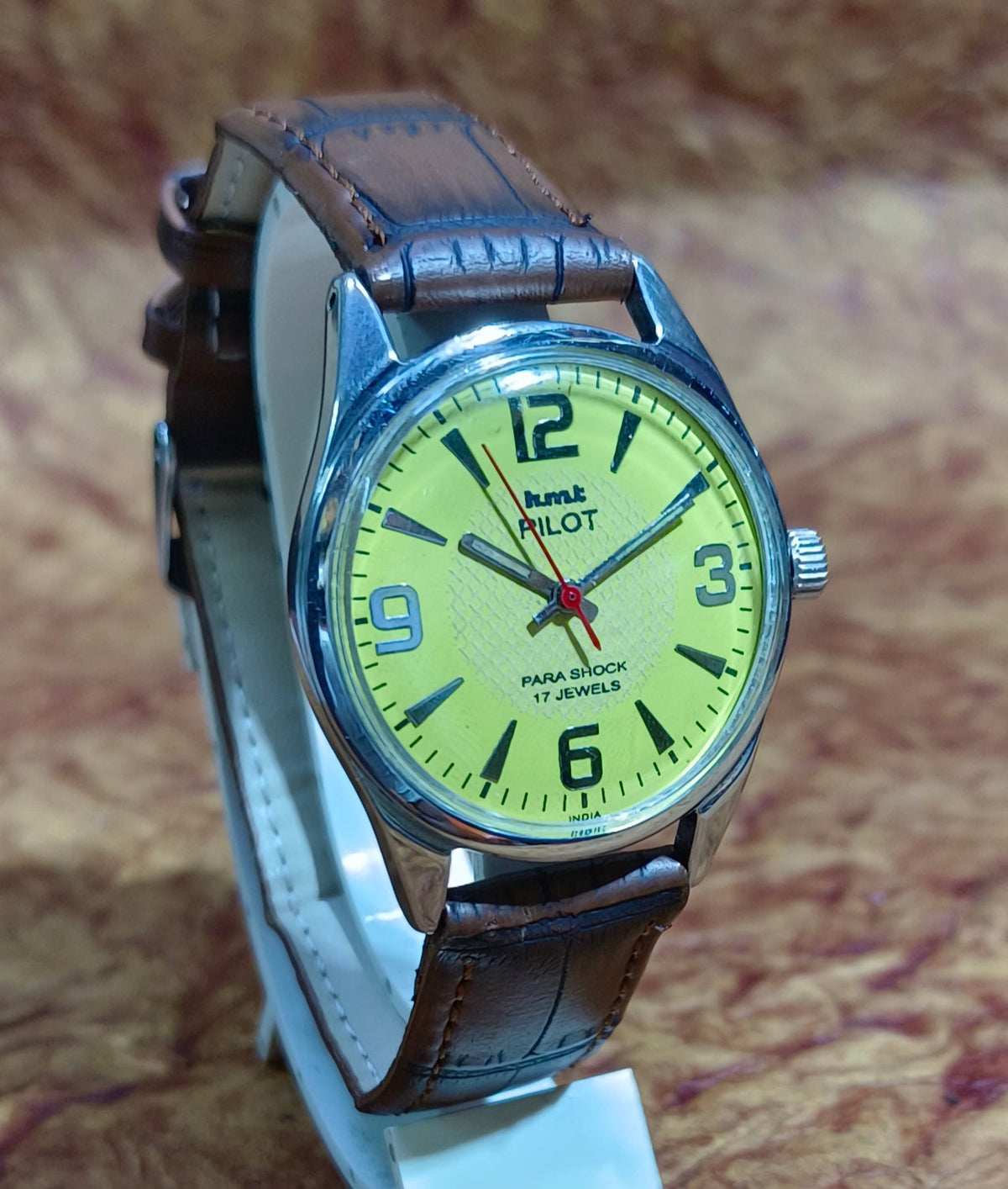 HMT Pilot Vintage Mechanical Hand Wind Watch Stainless Steel Men's Wristwatch Geniune-Vintage-Watches