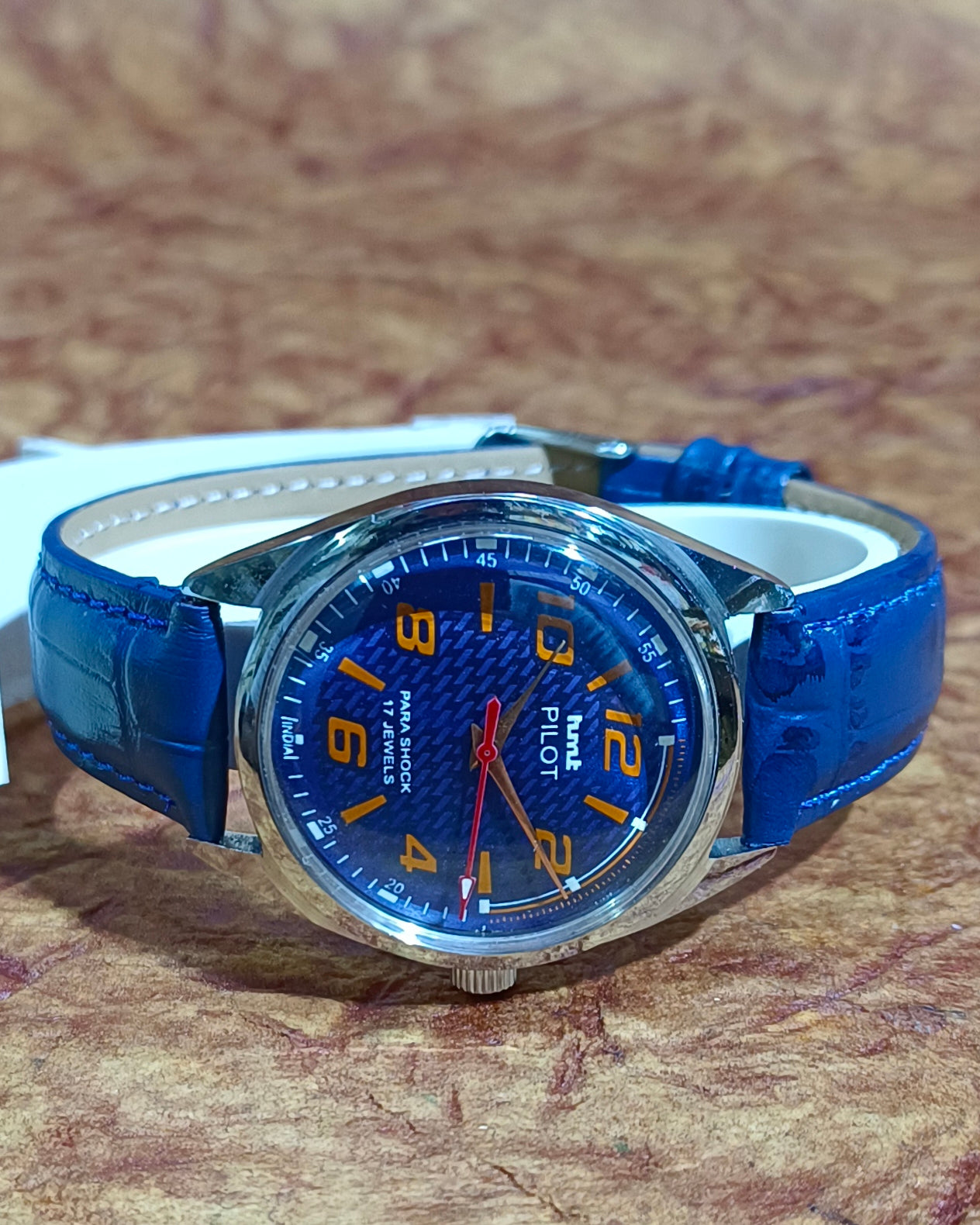 Vintage HMT Pilot Mechanical Wristwatch Stainless case Blue Dial Men's Watch Geniune-Vintage-Watches