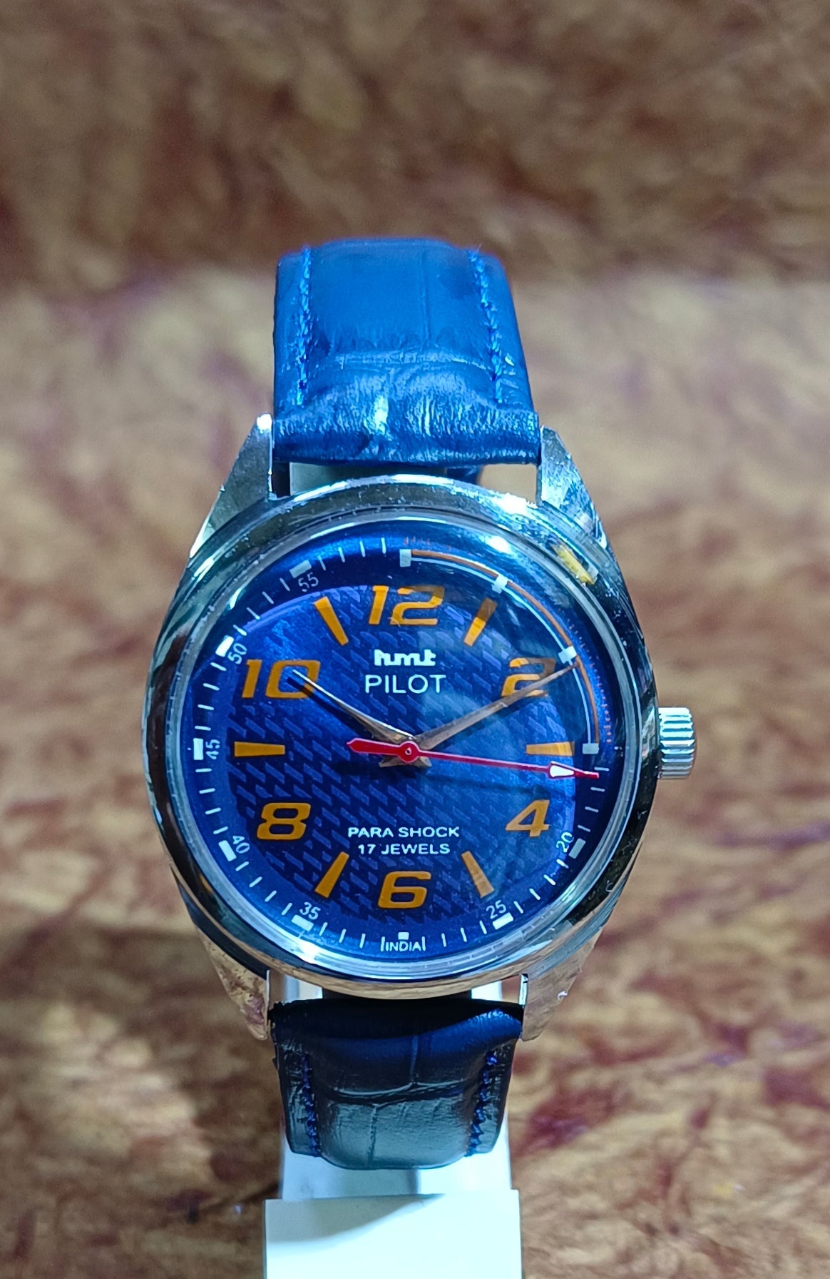 Vintage HMT Pilot Mechanical Wristwatch Stainless case Blue Dial Men's Watch Geniune-Vintage-Watches